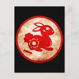 Cartão Postal De Festividades 2011 Ano do Design de Astrologia Chinesa do Coelho