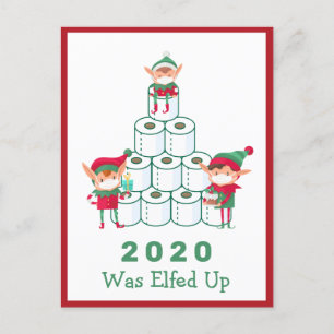 Cartão Postal De Festividades 2020 Foi Alimentado Natal Papel higiênico