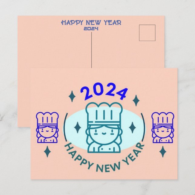 CARTÃO POSTAL DE FESTIVIDADES 2024 REPRODUÇÃO DE NATAL NO NOVO ANO (Frente/Verso)