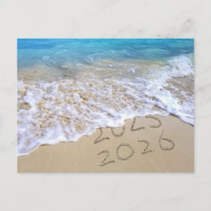 Cartão Postal De Festividades 2026 Ano Novo — Praia Tropical Ocean
