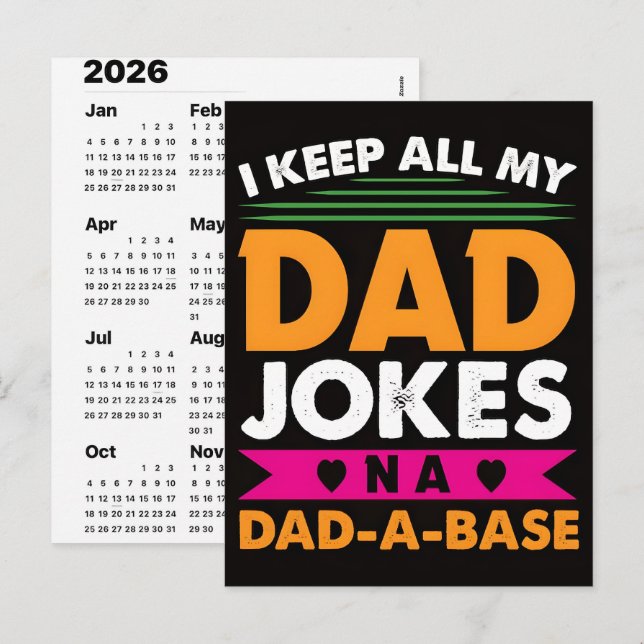 Cartão Postal De Festividades 2026 Dad Jokes Advent Calendar Christmas Countdown (Frente/Verso)