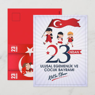 Cartão Postal De Festividades 23 Nisan Çocuk Bayramı Celebração Alegre Para Cria