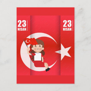 Cartão Postal De Festividades 23 Nisan Çocuk Bayramı Celebração Alegre Para Cria