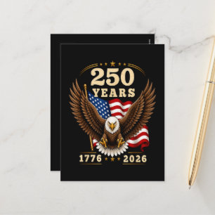 Cartão Postal De Festividades 250 Aniversário EUA 250 Anos 1776-2026