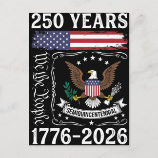 Cartão Postal De Festividades 250 anos 1776 2026 semiquincentenário águia EUA