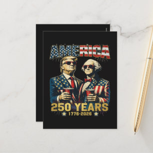 Cartão Postal De Festividades 250 Anos Aniversário da América 250º Trump