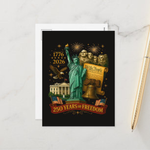 Cartão Postal De Festividades 250 Anos de Liberdade Americana