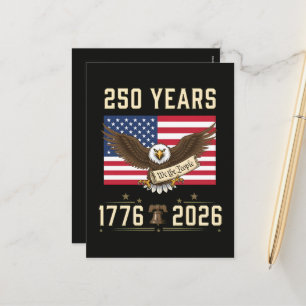 Cartão Postal De Festividades 250 Anos de Patrimônio Americano 1776 2026