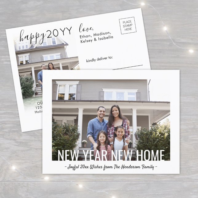 Cartão Postal De Festividades 2 Fotografias Ano Novo Página Inicial Moderno Manu (Criador carregado)