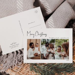 Cartão Postal De Festividades 3-Foto do Script de Natal Moderno