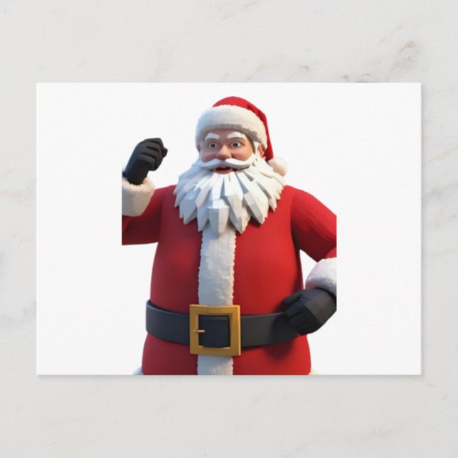 Cartão Postal De Festividades 3D Santa Claus Christmas Greeting Card – Festive H (Frente)