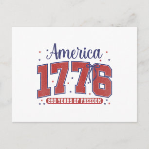 Cartão Postal De Festividades 4 de Julho Bandeira Americana Vintage 250 Anos 177