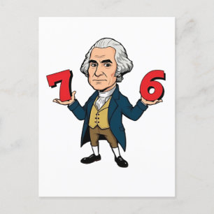 Cartão Postal De Festividades 67 George Washington 7-6 Seis Sete Meme 67