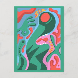 Cartão Postal De Festividades 6 7 Martian alien