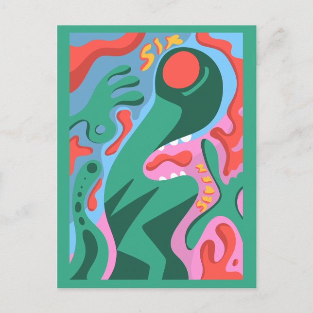 Cartão Postal De Festividades 6 7 Martian alien (Frente)