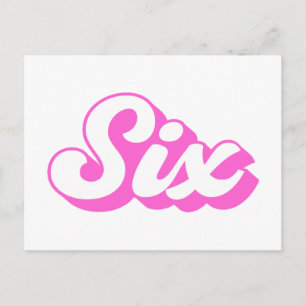Cartão Postal De Festividades 6 Birthday Retro Girl