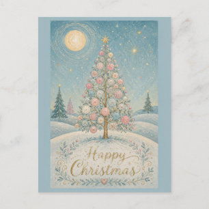 Cartão Postal De Festividades A Árvore do Solstício Pastel