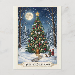 Cartão Postal De Festividades A Árvore Encantada do Solstício