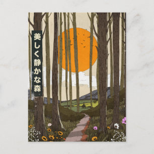 Cartão Postal De Festividades A bela floresta tranquila