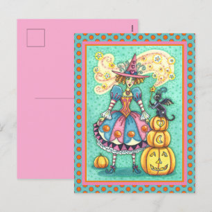 CARTÃO POSTAL DE FESTIVIDADES A BRINCADEIRA DE PINK É MÁGICA, GATO PRETO