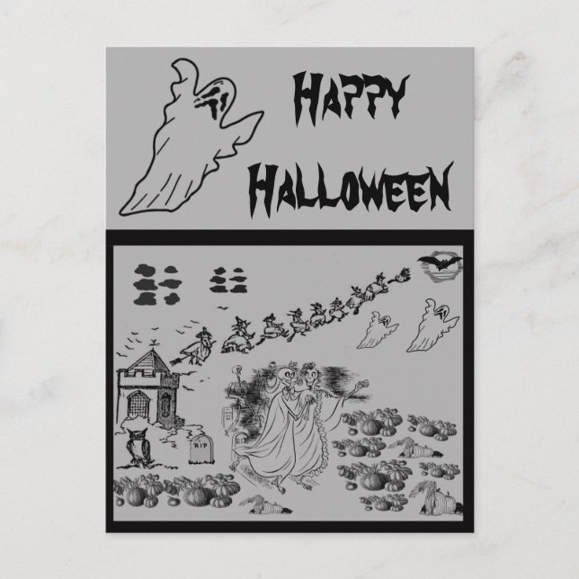 Cartão Postal De Festividades A Cerimônia Assombrada - (Frente)