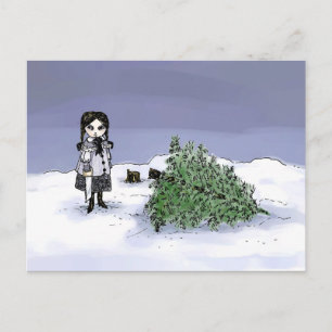 Cartão Postal De Festividades A cheirar a árvore de férias