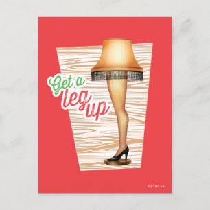 Cartão Postal De Festividades A Christmas Story Lamp Get a Leg Up
