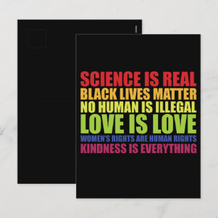 Cartão Postal De Festividades A Ciência É Real Vidas Negras Importam Orgulho LGB