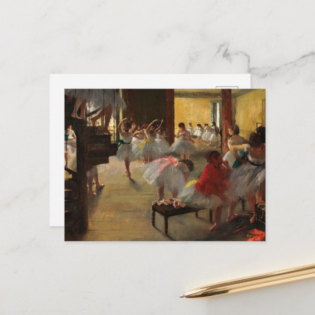 Cartão Postal De Festividades A classe de dança de Edgar Degas (Frente/Verso In Situ)