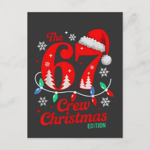 Cartão Postal De Festividades A Equipe de Natal 67 Edição Six Seven Brainrot  