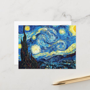 Cartão Postal De Festividades A famosa pintura de Van Gogh, Starry Night,