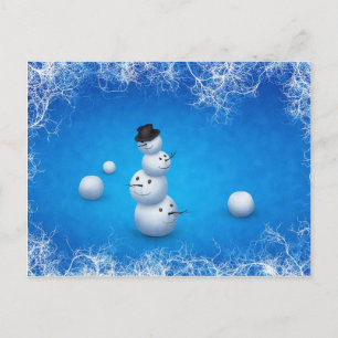 Cartão Postal De Festividades A Feliz Snowman