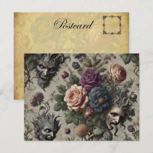 Cartão Postal De Festividades A Festa de aniversário - Floral Vitoriano Gótico