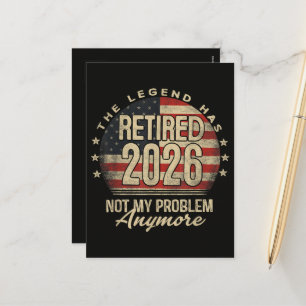 Cartão Postal De Festividades A Lenda se Aposentou 2026 Engraçado
