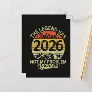 Cartão Postal De Festividades A Lenda se Aposentou 2026 Não é Meu Problema