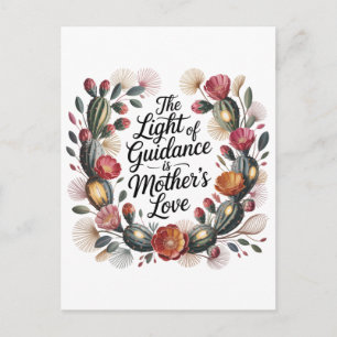 Cartão Postal De Festividades A Luz da Orientação é o Amor da Mãe