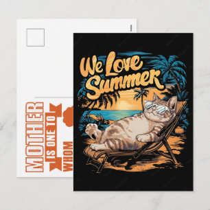 Cartão Postal De Festividades A Mãe de Gato do Verão de 2026 Definitivo