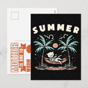 Cartão Postal De Festividades A Mãe de Gato do Verão de 2026 Definitivo