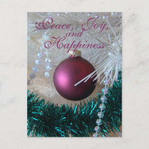 Cartão Postal De Festividades a Mauve Christmas Ornament customize it