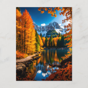 Cartão Postal De Festividades À medida que as folhas começam a mudar de cor e ca