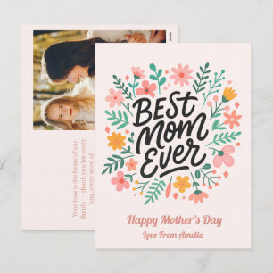 Cartão Postal De Festividades A Melhor Mãe Elegante De Todos   Dia de as mães