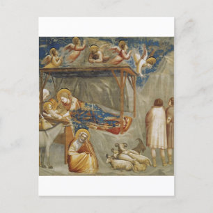 Cartão Postal De Festividades A Natividade do Cristo de Jesus por Giotto