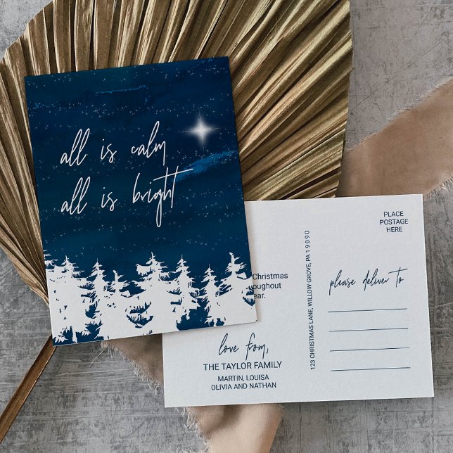 Cartão Postal De Festividades A Noite Estrelada Tudo Está Calmo, Tudo Está Brigh (Criador carregado)