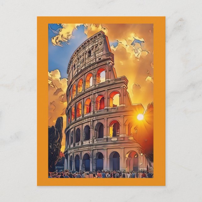 Cartão Postal De Festividades A pintura do Colo em Sunset Roma, Itália (Frente)