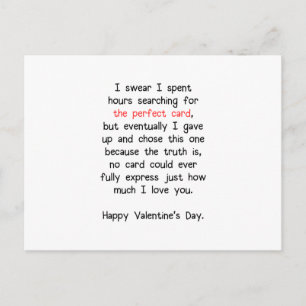 Cartão Postal De Festividades A placa de Dia de os namorados perfeita