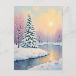 Cartão Postal De Festividades A Primeira Luz do inverno