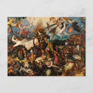 Cartão Postal De Festividades A queda dos anjos rebeldes por Pieter Bruegel