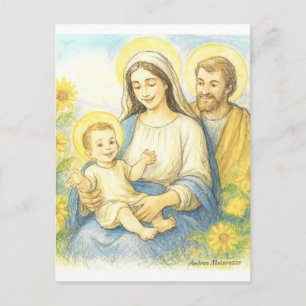 Cartão Postal De Festividades A Sagrada Família - Natividade