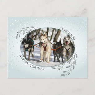 Cartão Postal De Festividades A SUA FOTO, Folhagem de Natal e Berries