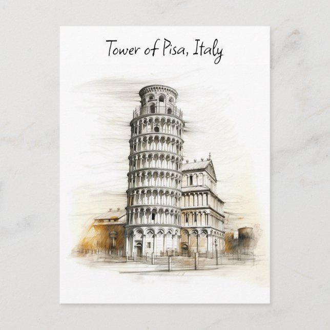 Cartão Postal De Festividades A Torre de Pisa, Itália (Frente)